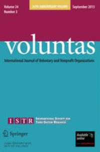 VOLUNTAS: International Journal of Voluntary and Nonprofit Organizations